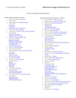 Suggested Reading List &ndash; Grades 9-12