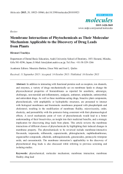 Membrane Interactions of Phytochemicals as Their Molecular