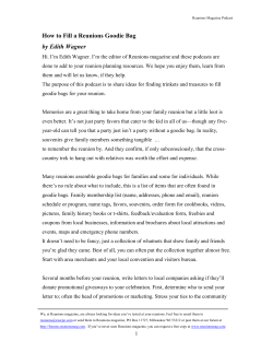 How to Fill a Reunions Goodie Bag by Edith Wagner