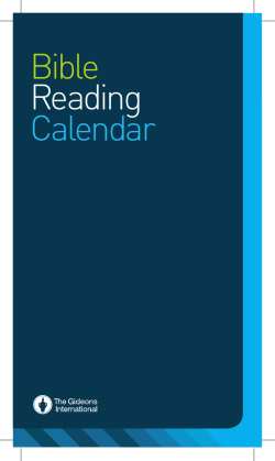 Bible Reading Calendar - Gideons International