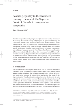 Realizing equality in the twentieth century: the role of the Supreme