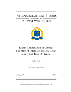 Russia`s Annexation of Crimea: The Mills of International Law Grind