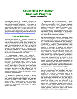 Brochure - Psychology - Colorado State University