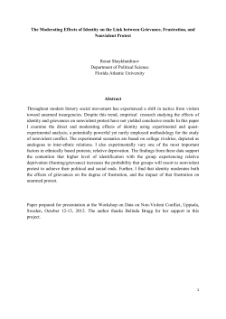 Moderating Effects of Identity on the Grievance &ndash; Frustration