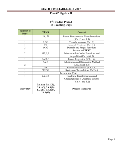 Math Timetable - Mansfield ISD