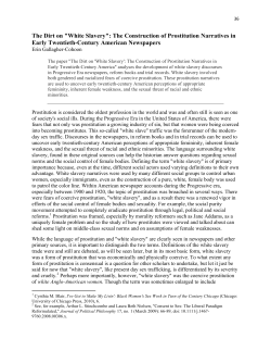 The Dirt on "White Slavery" - Journal Hosting and Publishing