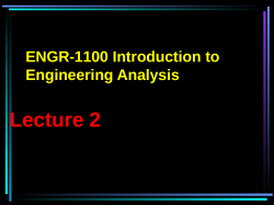 Lecture 2
