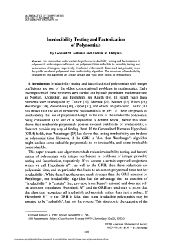 of Polynomials - American Mathematical Society
