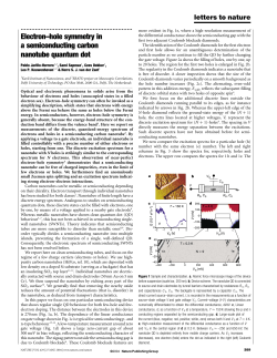 Electron&ndash;hole symmetry in a semiconducting carbon nanotube