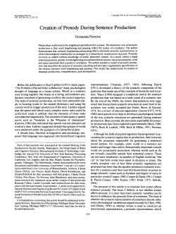 Creation of Prosody During Sentence Production