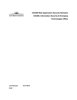 CSUSB Web Application Security Standard CSUSB, Information