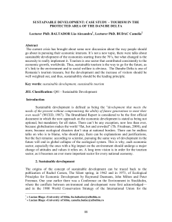 Sustainable development: Case study – tourism