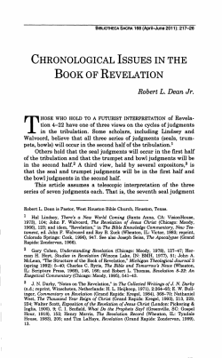 chronological issues in the book of revelation