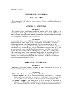 SCLL Constitution - Stanwood Camano Little League