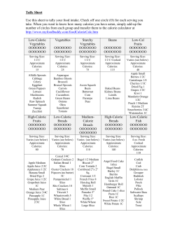 Tally Sheet - My Food Buddy