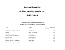 Leveled Book List &ndash; O to T - Olmsted Falls City Schools