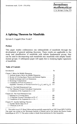 A Splitting Theorem for Manifolds