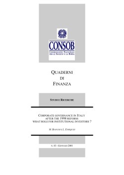 Quaderni di Finanza Consob - N. 43 CORPORATE GOVERNANCE