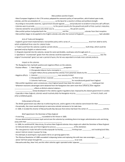 Mercantilism and the Empire