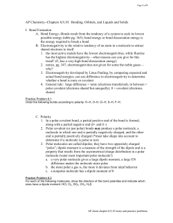 AP Chemistry--Chapters 8,9: Bonding