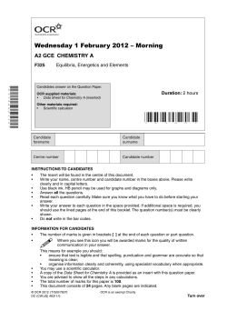 Question paper - Unit F325 - Equilibria, Energetics and