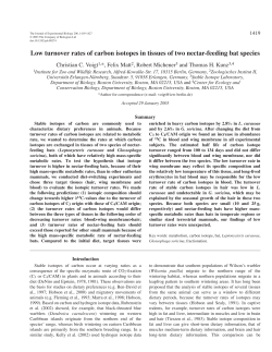 Low turnover rates of carbon isotopes in tissues of two nectar