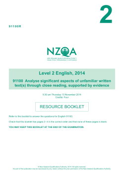 Level 2 English (91100) 2014