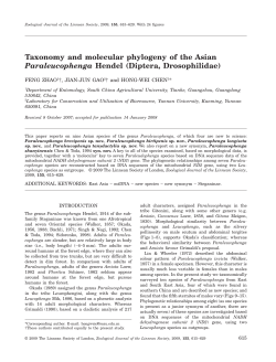 Taxonomy and molecular phylogeny of the Asian Paraleucophenga