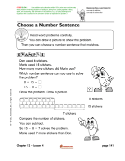 Choose a Number Sentence
