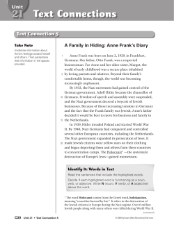 Diary of Anne Frank excerpts on pages C30-C39