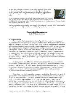 Constraint Management - Goal Systems International