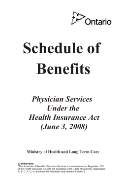 Schedule of Benefits - Amendment 11 (Apr 08)