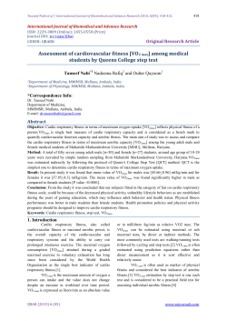 Assessment of cardiovascular fitness [VO2 max] among medical