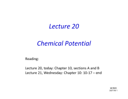 Lecture 20 - Chemical Potential