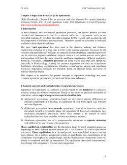 1 Chapter 3 Separation Processes (Unit operations) (Refs