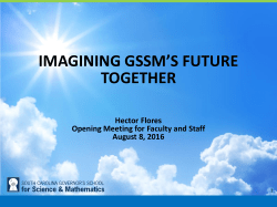 Imagining GSSM`s Future, Together