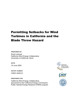 Permitting Setbacks for Wind Turbines and the Blade Throw Hazard