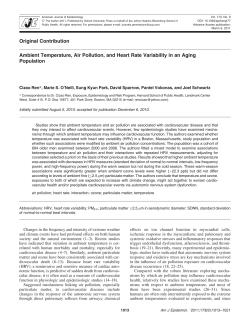Ambient Temperature, Air Pollution, and Heart Rate Variability in an
