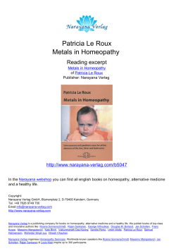 Metals in Homeopathy - Patricia Le Roux