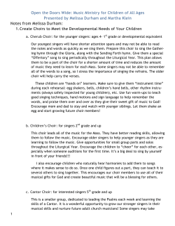 Open the Doors Wide: Music Ministry for Children of All Ages