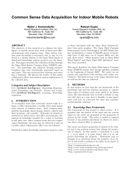 Common Sense Data Acquisition for Indoor Mobile Robots