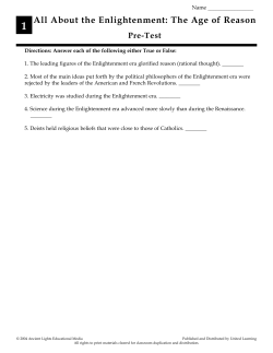 All About the Enlightenment Video Worksheet