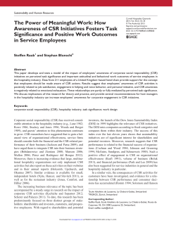 The Power of Meaningful Work: How Awareness of CSR