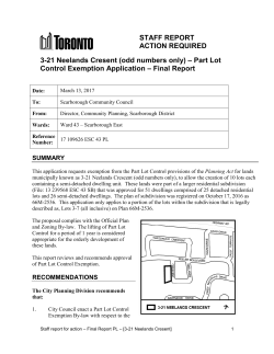 3-21 Neelands Cresent (odd numbers only) &ndash; Part Lot Control