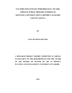 Factors influencing performance of girl child in