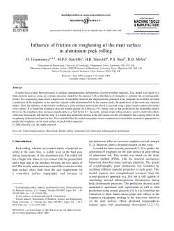 Influence of friction on roughening of the matt surface in aluminium