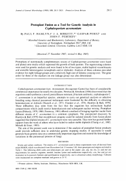 Protoplast Fusion as a Tool for Genetic Analysis in