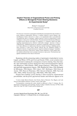 Implicit Theories of Organizational Power and