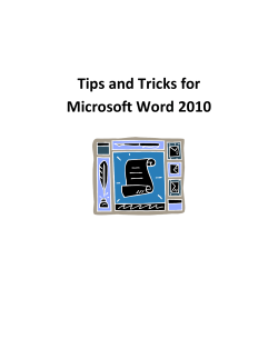 Tips and Tricks for Microsoft Word 2010