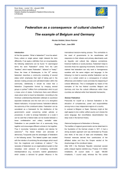 Federalism as a consequence of cultural clashes? The example of